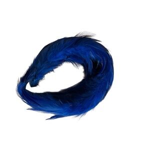 1950s Vintage Blue & Orange Feather Half Hat – Two‑Way Headband Style